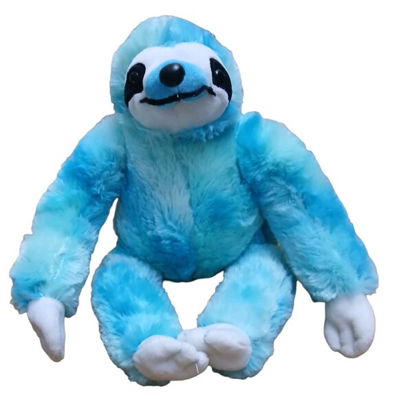 KellyToy 16" Tie Dye Sloth Plush Long Arms Aqua Blue Stuffed Animal Hugs - Picture 1 of 3